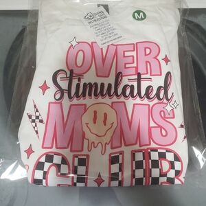 Over Stimulated Moms Club Pink Graphic Tee